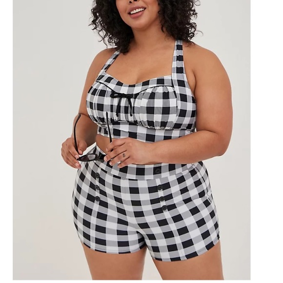 TORRID NWT RETRO GINGHAM SWIM TO & ULTRA HIGH WAIST SWIM SHORT - Picture 6 of 10